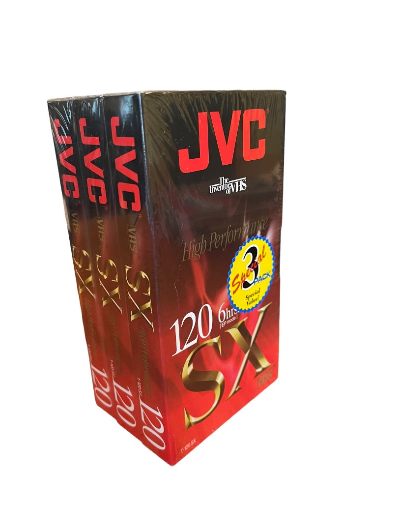 JVC High Performance T-120 SX VHS Set of 3 Factory Sealed