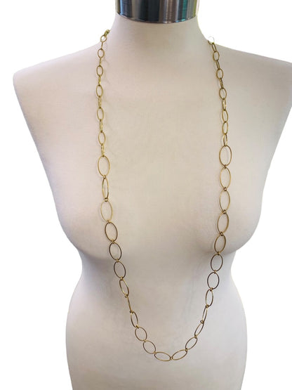 Goldtone Signed Alfani Link Necklace Lightweight Lobster Clasp 44"L