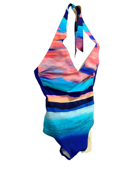 Size 6 Gottex Women's Halter Style New Sunrise Swimsuit Blue Pink