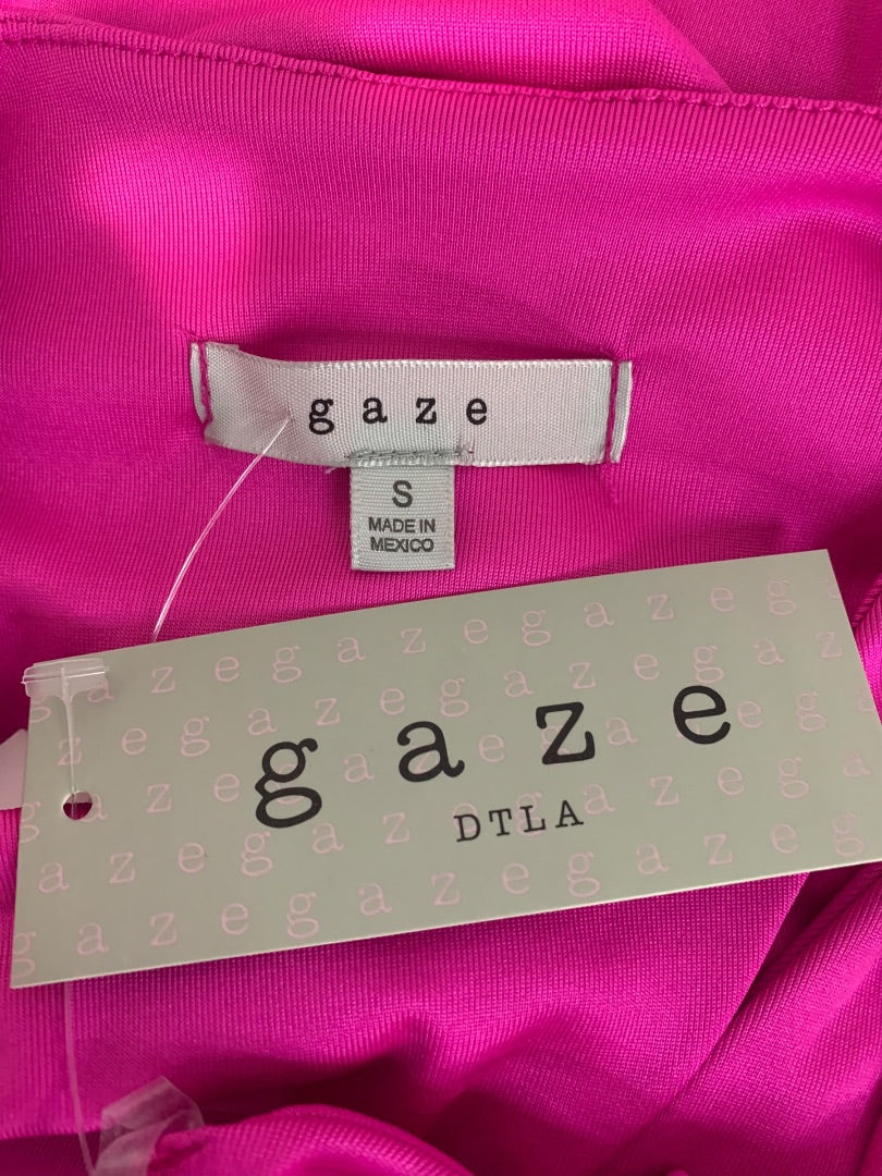 Small Gaze Hot Pink New Bodycon Dress Offset Keyhole Neckline