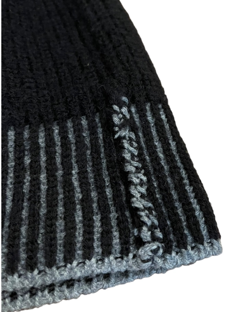 One Size Screamer Unisex Knit Hat Beanie Black Gray Acrylic