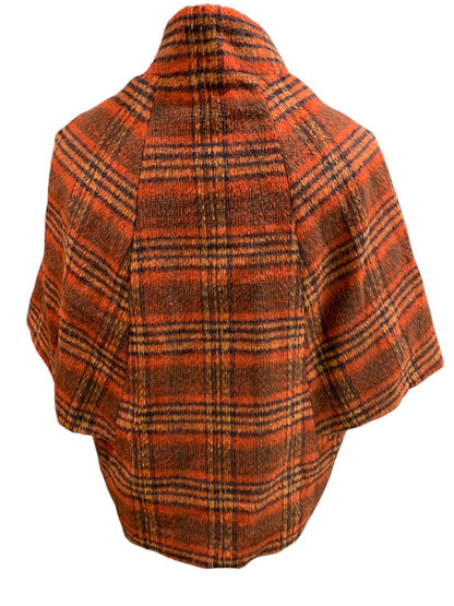 One Size by Anthropologie Cape Capelet Tessa Plaid Womens Academia