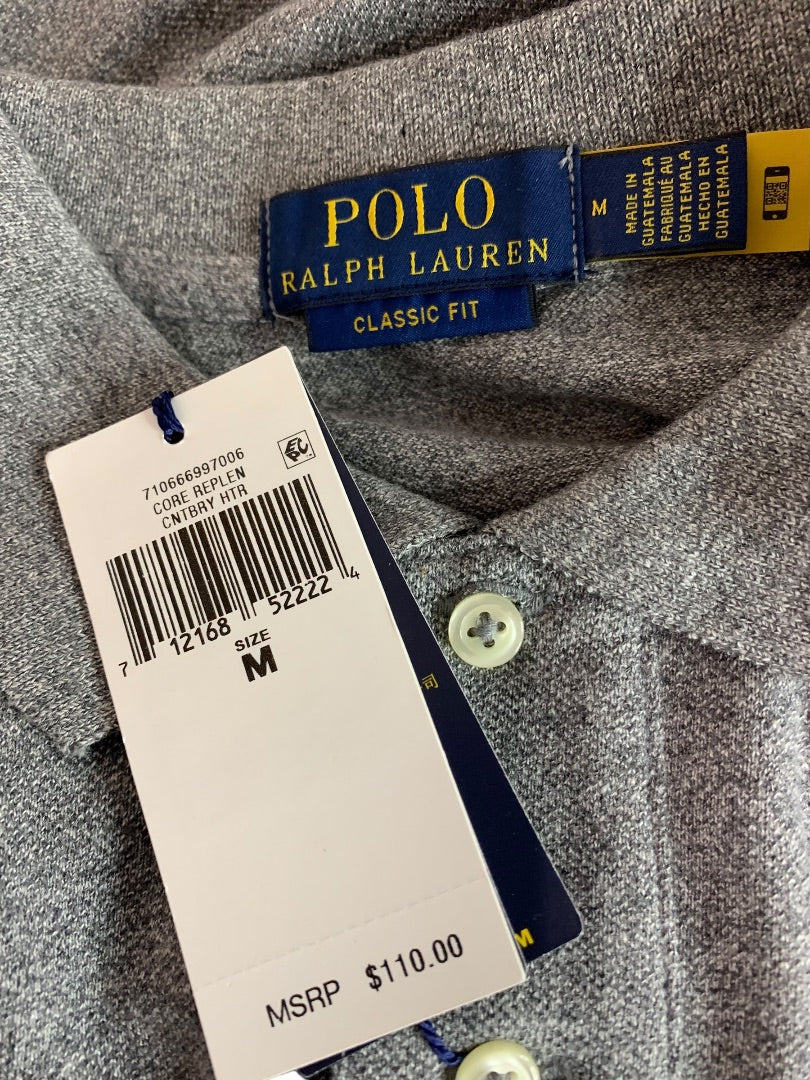 Size Medium Polo Ralph Lauren Mens New Gray Heathered Shirt Classic Fit