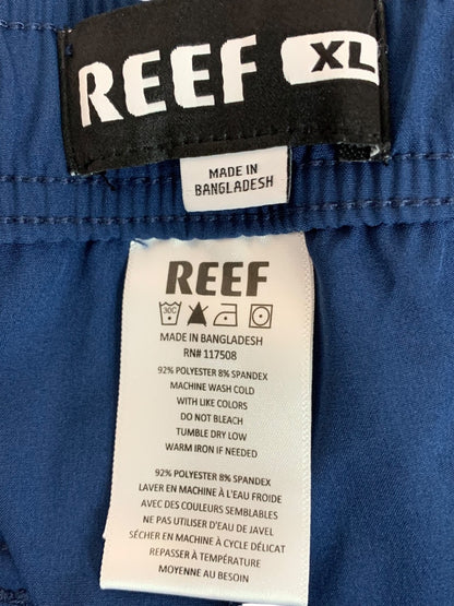 XL Reef Mens New Jackson Elastic Waist Shorts Insignia Blue