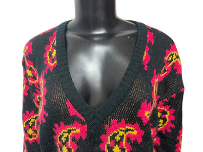 Medium Arlando Vintage 1990s Womens V-Neck Paisley Sweater