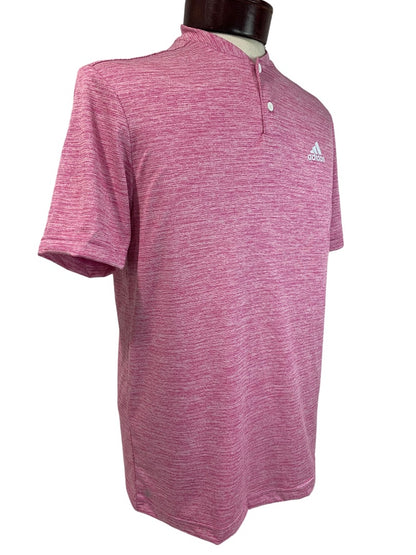 Small Adidas Mens New Textured Stripe Polo Henley Short Sleeve HR9070