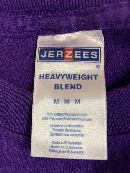 Medium Jerzees Mens Solid Purple Tshirt Short Sleeve Heavyweight Cotton