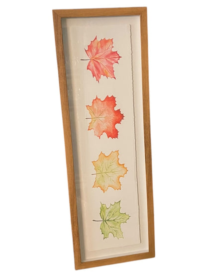 Fall Leaves Green Yellow Red Orange Wall Framed Wall Hanging Art