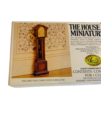 The House of Miniatures 40046 Vintage Willard Tall Case Clock X-Acto 1:12 New