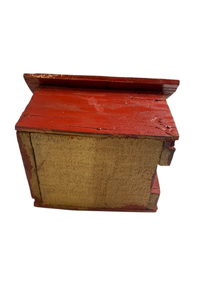 Vintage Primitive Wooden Farmhouse Miniature Coop 1940s Red