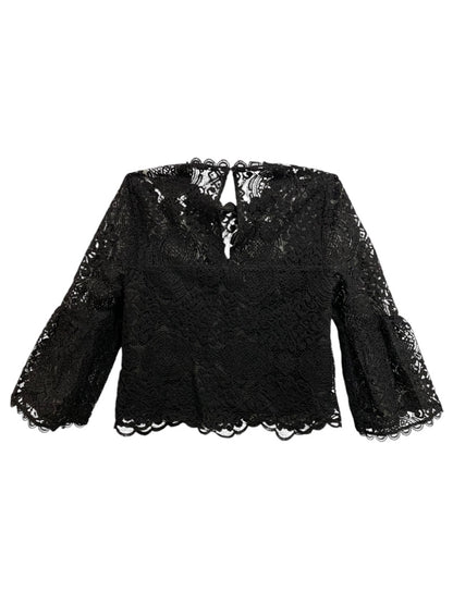 XS BB Dakota Womens Black Lace Shirt Lined Bodice Blouse