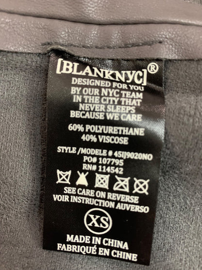 XS BlankNYC Womens Gray Vegan Leather Moto Style Jacket