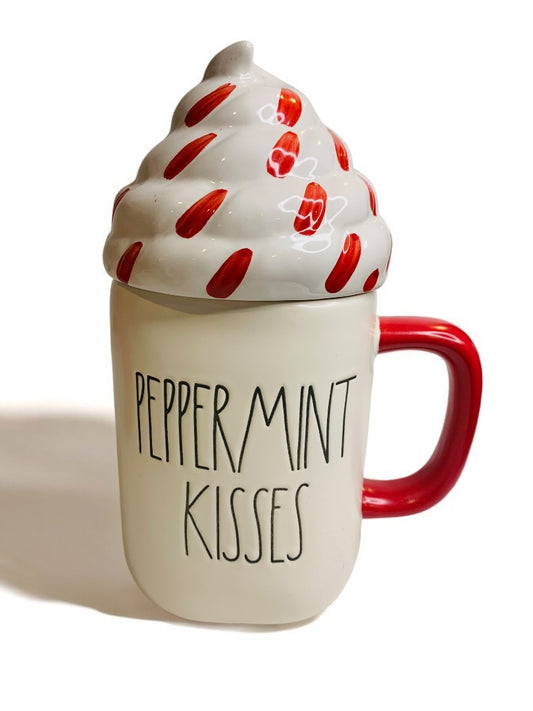 Rae Dunn by Magenta "Peppermint Kisses" 24 oz Lidded Mug