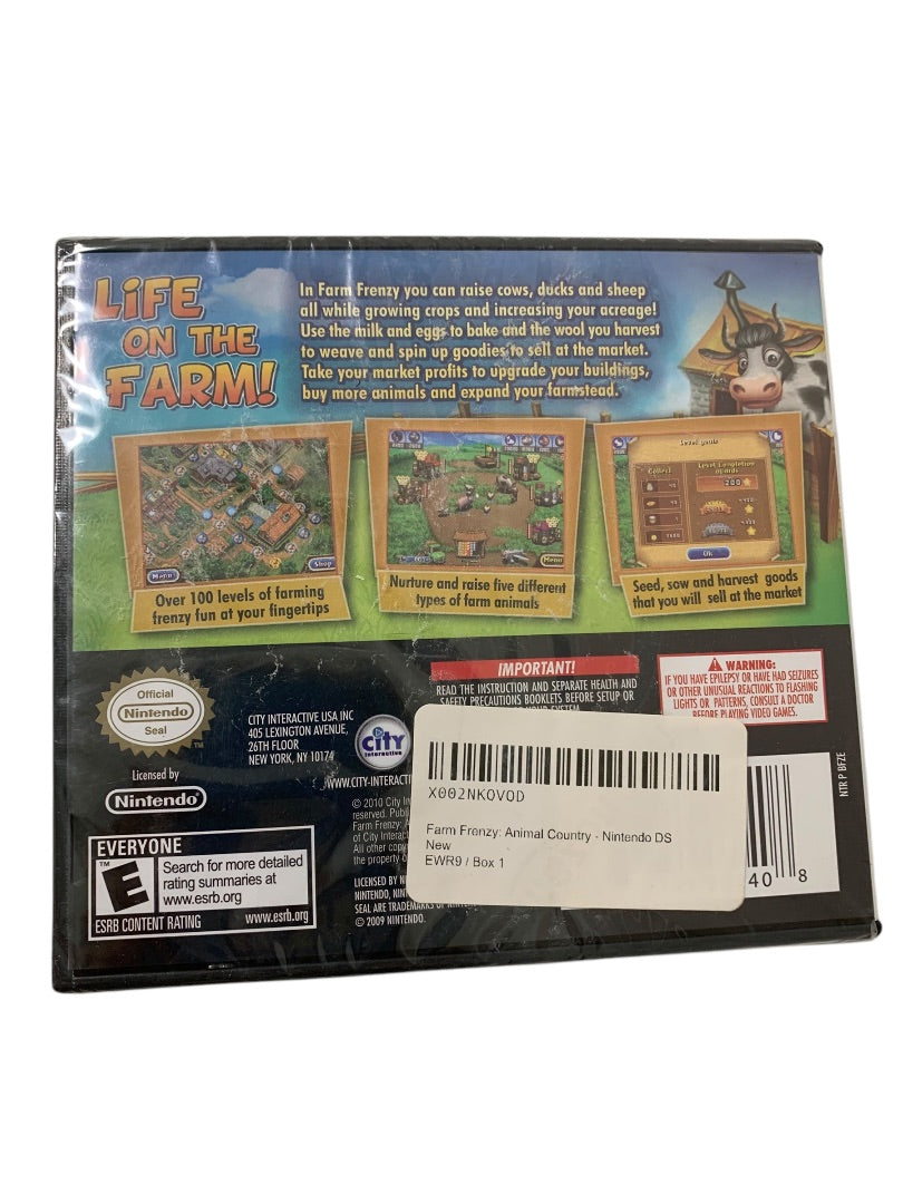 Farm Frenzy: Animal Country Nintendo DS Sealed Game Rated Everyone