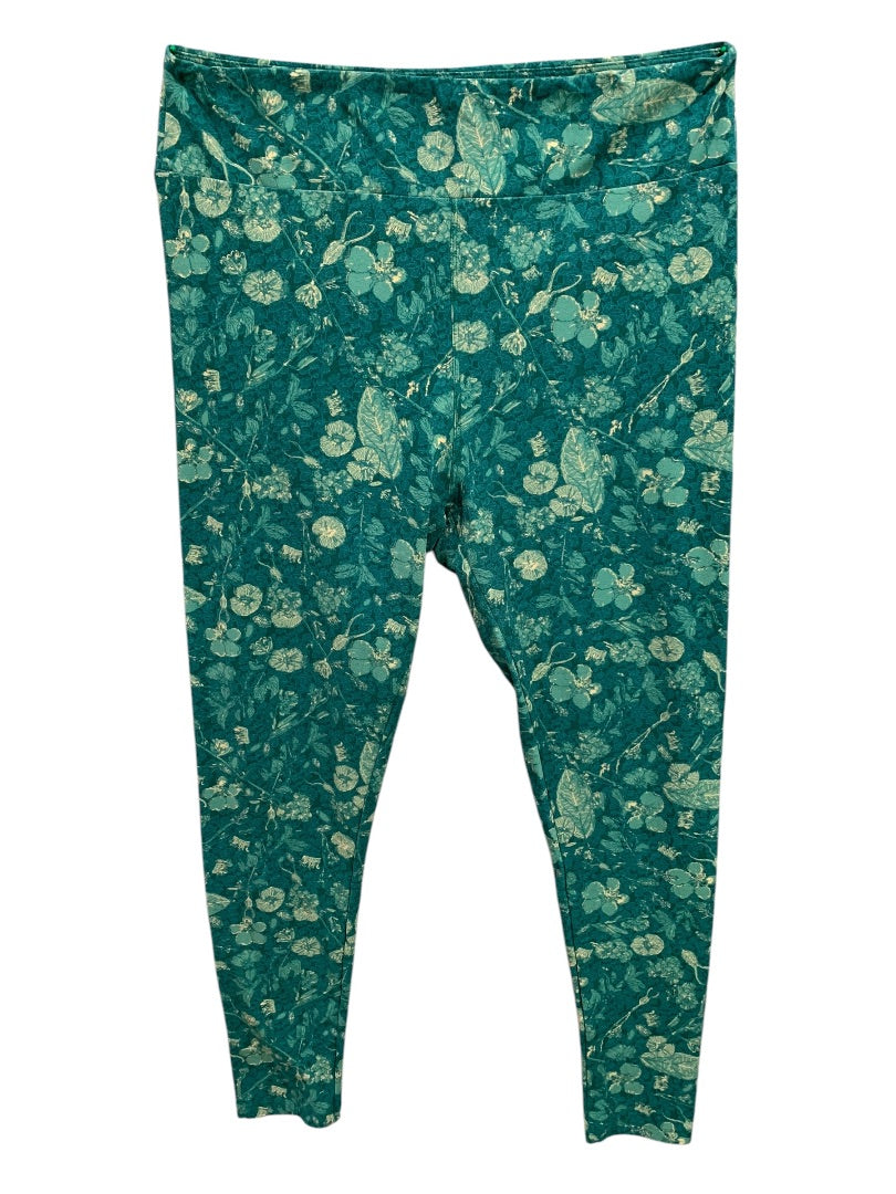 Tall and Curvy T&C LulaRoe Womens Green Leaf Print Leggings