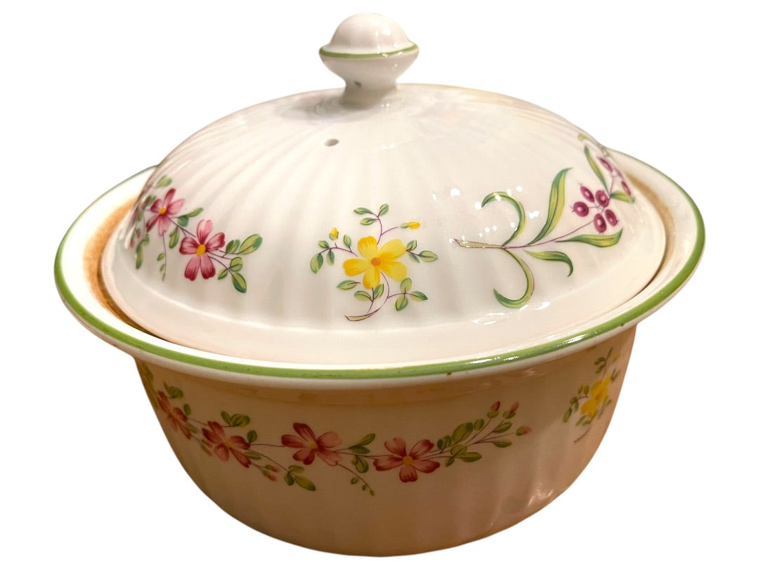 Royal Worcester Fine Oven China Fleuri 1983 Lidded Casserole 1 Quart