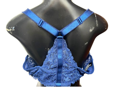 42D Adore Me Lace Front Closure Bra Blue Underwire Padded