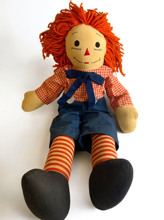 Vintage Raggedy Ann Doll Fabric 26 Inch Embroidered