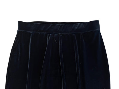 1XP Susan Graver Petite Elastic Waist Pants Black Velour Pull On