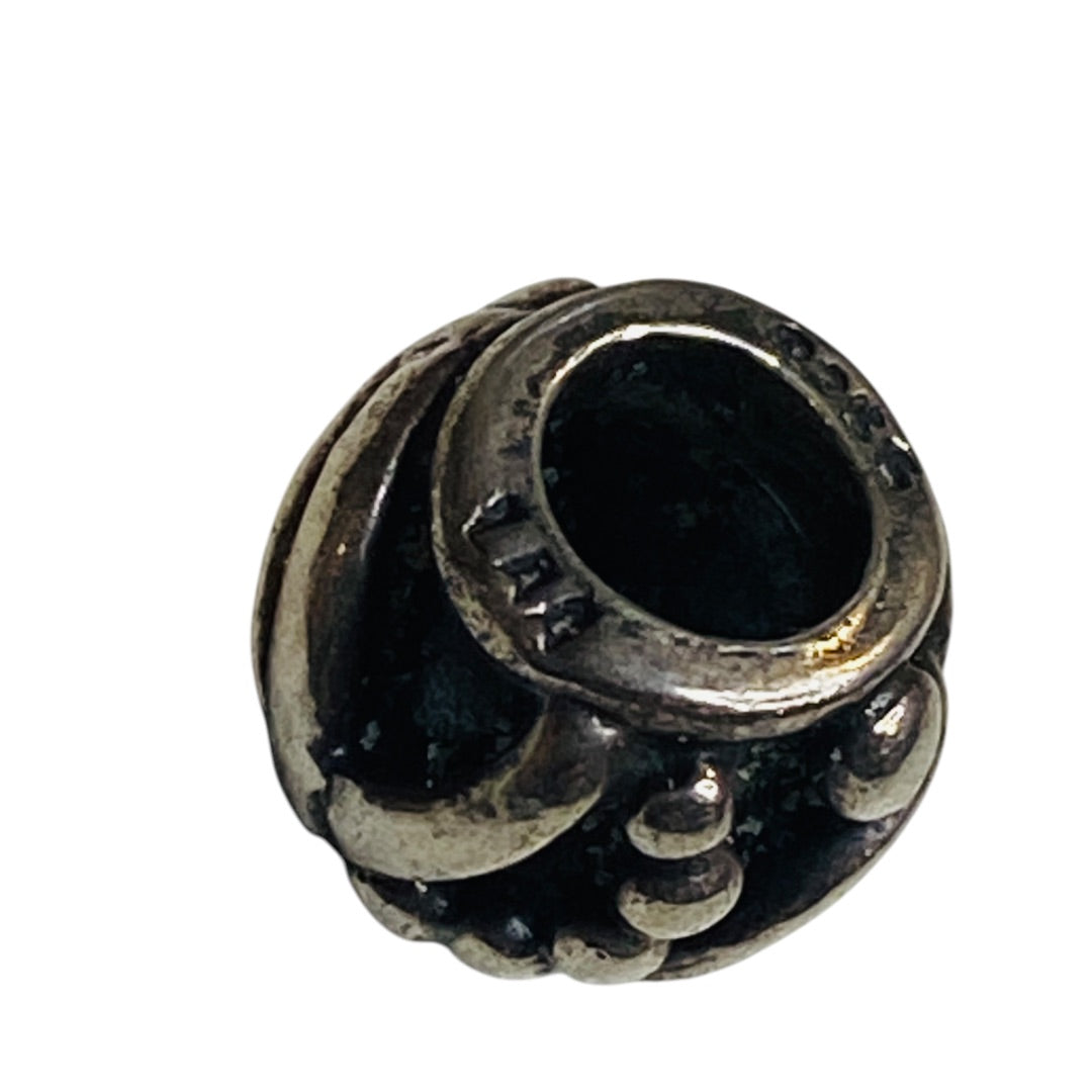 Sterling Silver Trollbeads Solid Beaded Curved Lines Charm Bead 9mm