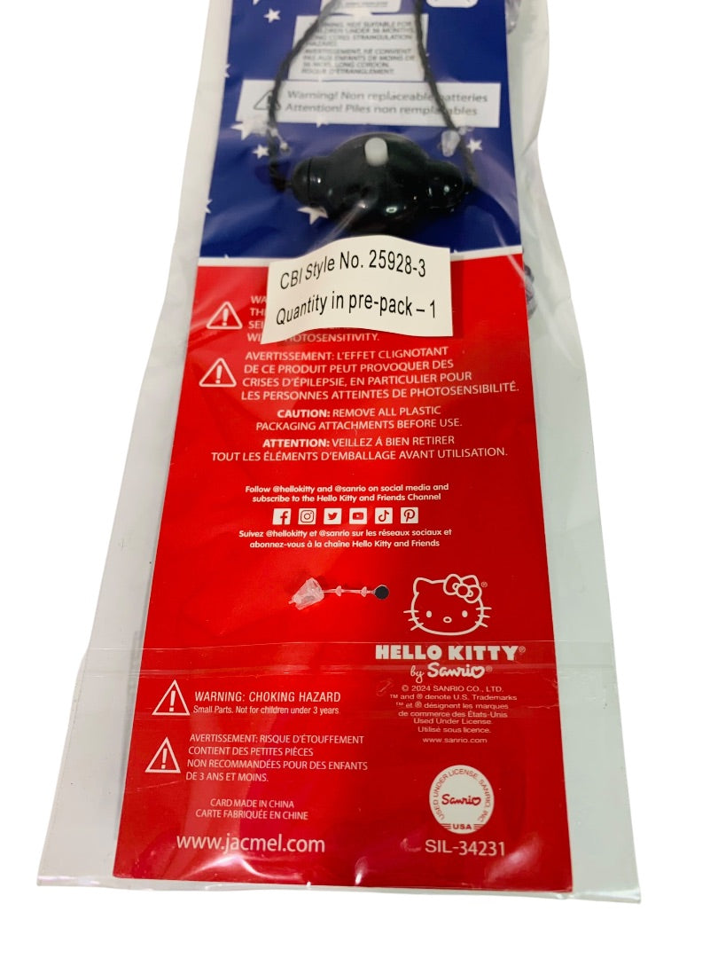 Claires New Hello Kitty Patriotic Light Up Necklace Overhead Long