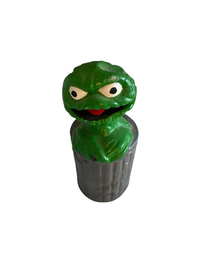 1980s Hand Painted Sesame Street Oscar the Grouch Ceramic 5 Inch Figurine