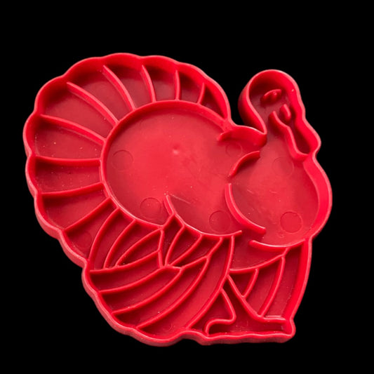 Tupperware 1970s Red Plastic Cookie Cutter USA Turkey Thanksgiving