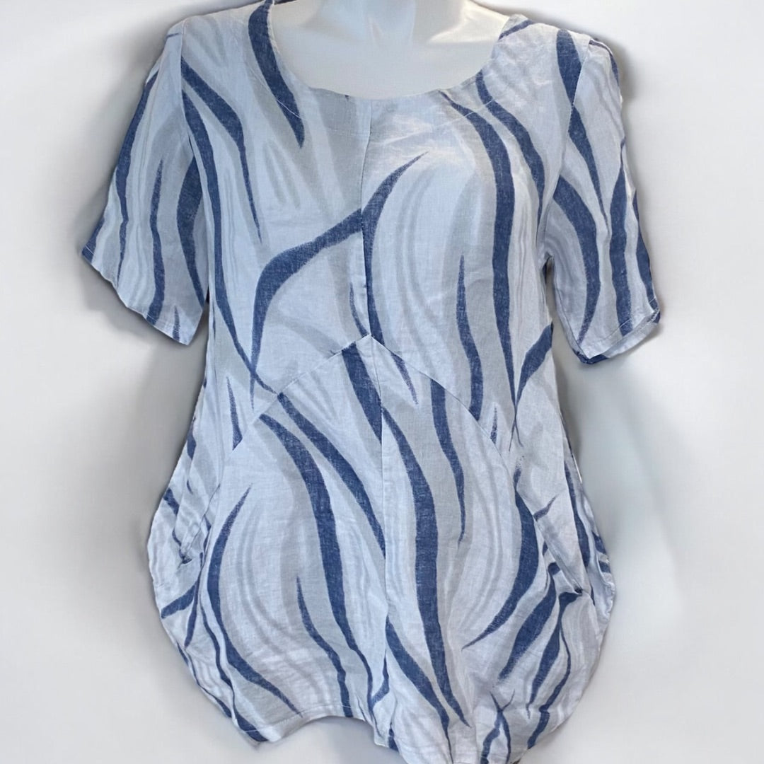 Medium Lands Down Under Womens Linen Swing Tunic Pockets Italy