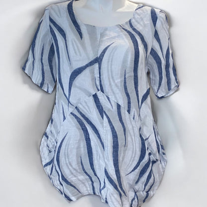 Medium Lands Down Under Womens Linen Swing Tunic Pockets Italy