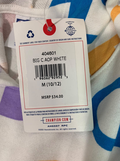 Medium (10/12) Champion Girls Big C White Pullover Hoodie Shirt