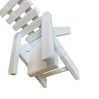 White Acrylic Chair Miniature Dollhouse Outdoor Patio 3 Inch 1:12 Scale