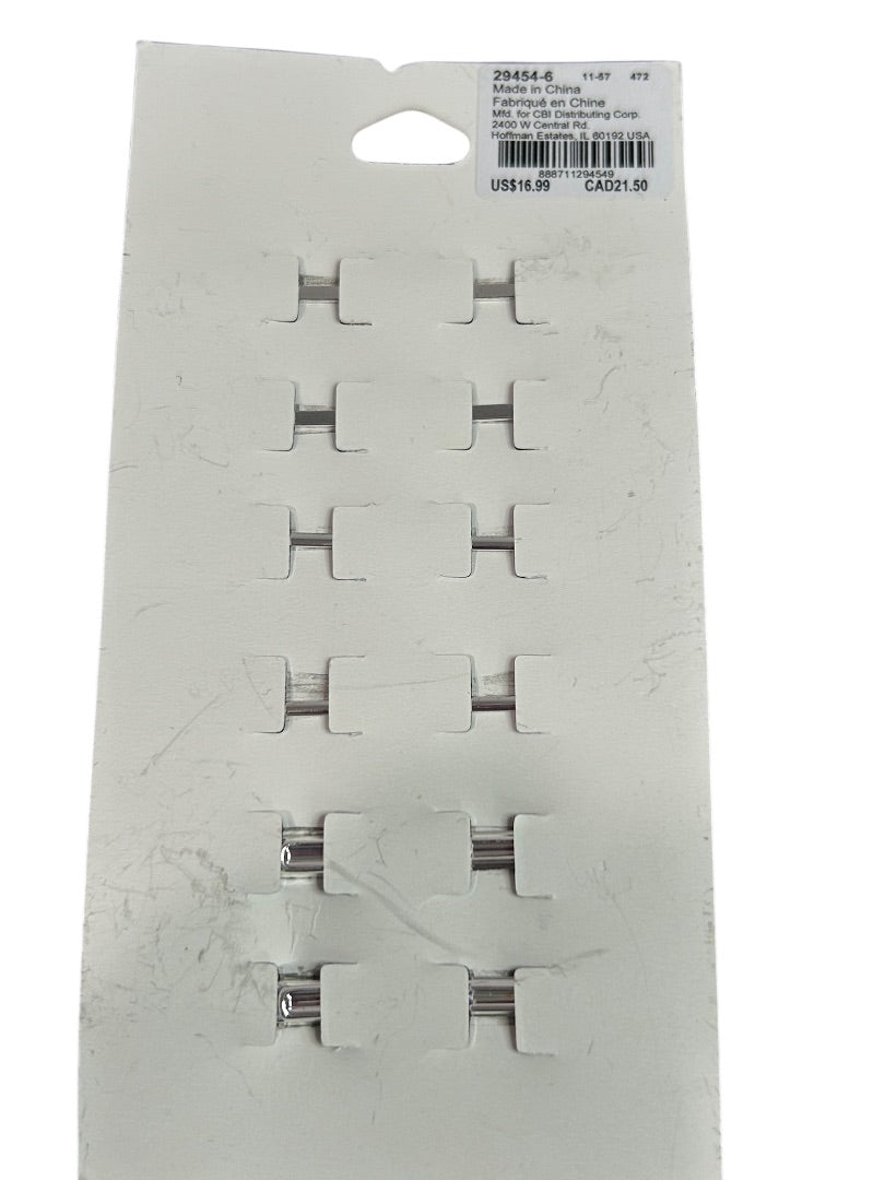 Claires New Silvertone Rhinestone Pack of 6 Bobby Pins Clip Barrettes