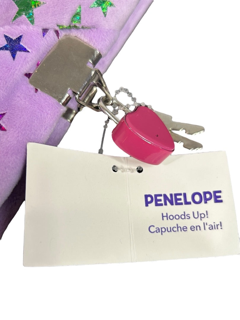 Claires New Plush Lined Journal Diary Locking Penelope Hoods Up 8 x 6 Inch