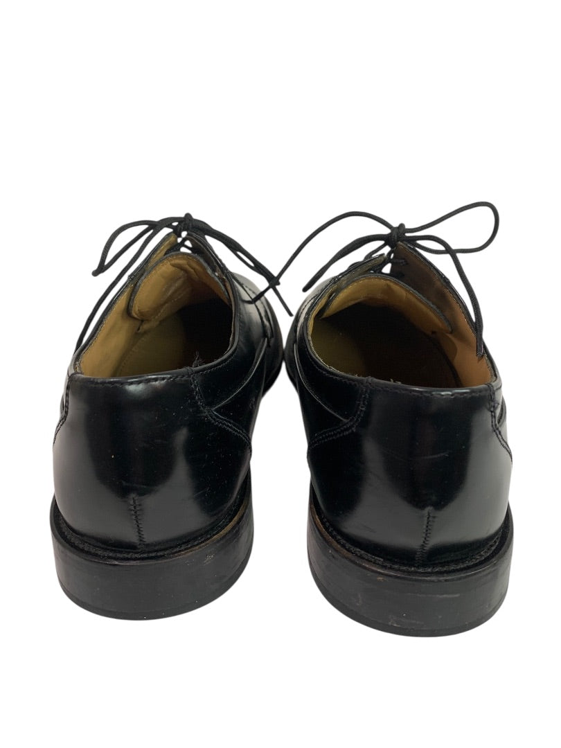 Size 9.5 Pronto Uomo Mens Black Leather Dress Shoes Plain Toe