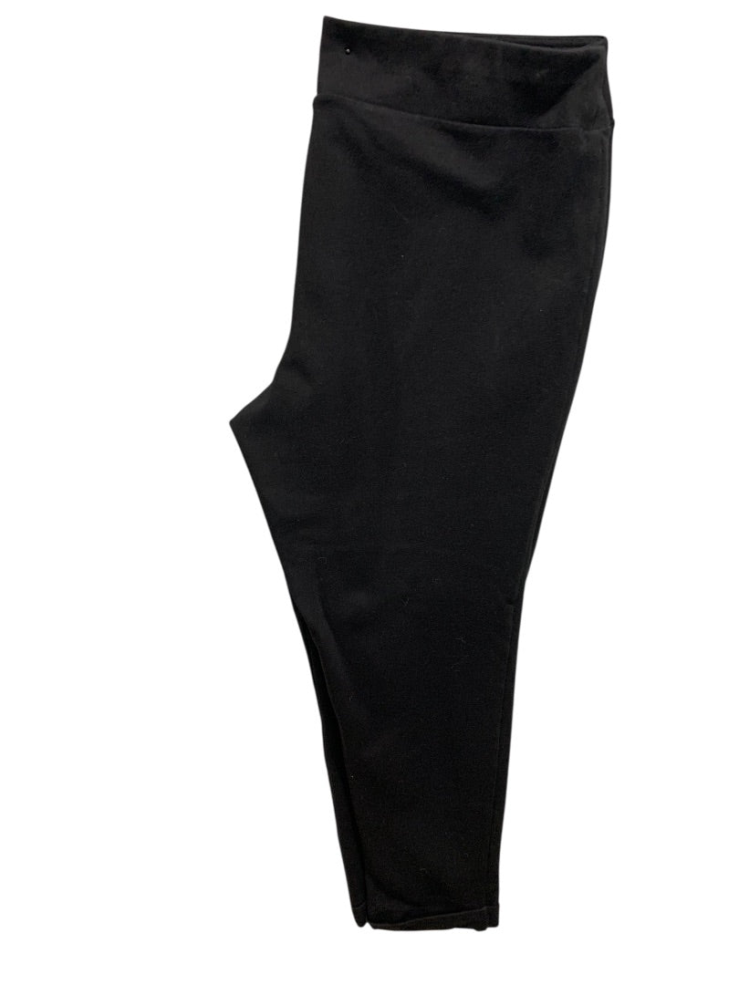 1X Lynn Ritchie Silver Ponte Knit Leggings Womens Black Cuffed Pants