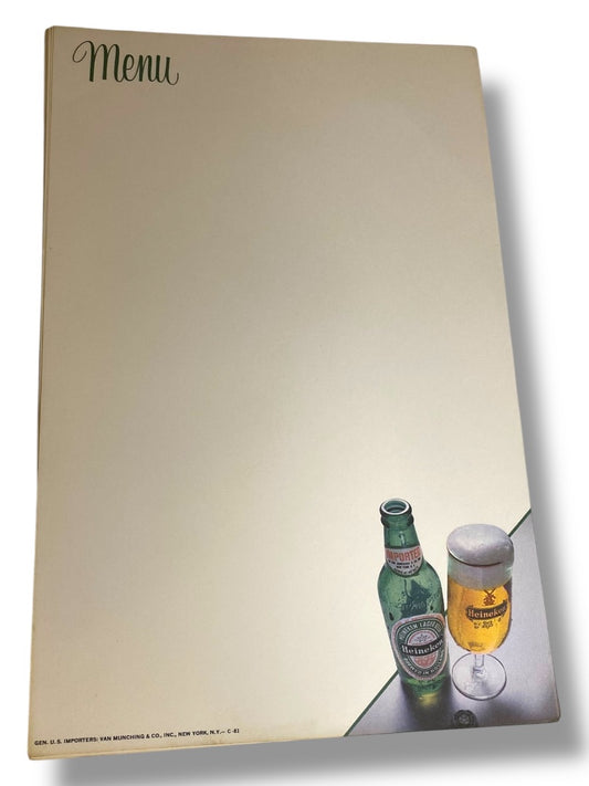 Vintage Heineken Beer Menu Sheet 10 Papers  10.75 x 7 Inch Junk Journal
