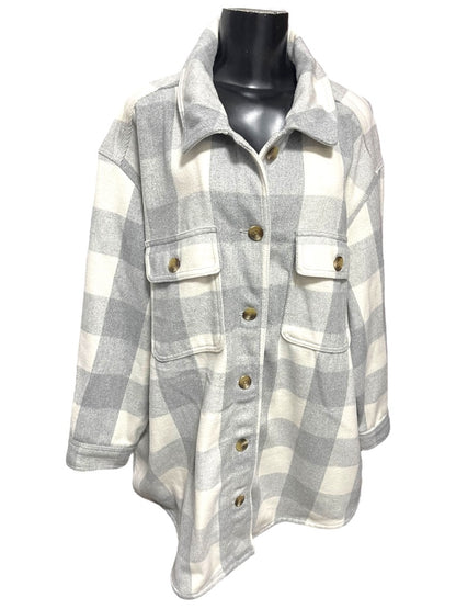 XXL Old Navy Womens Button Down Collared Shacket Heavy Flannel