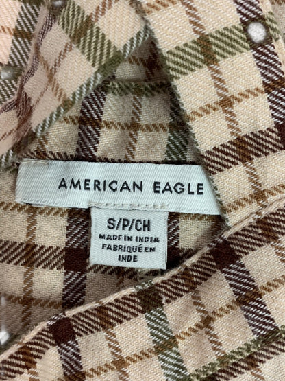 Small American Eagle Plaid Jumper Dress Lightweight Flannel Cotton