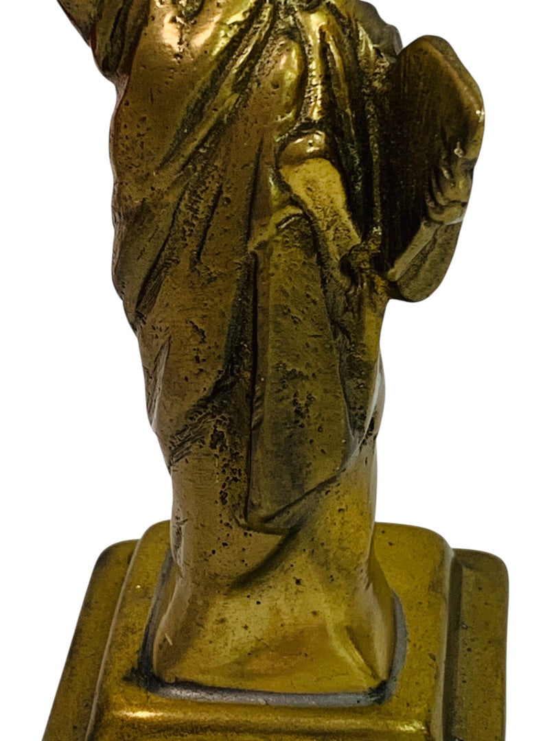Restoration Hardware Brass Statue of Liberty Figure Tabletop or Hanging 5 Inch