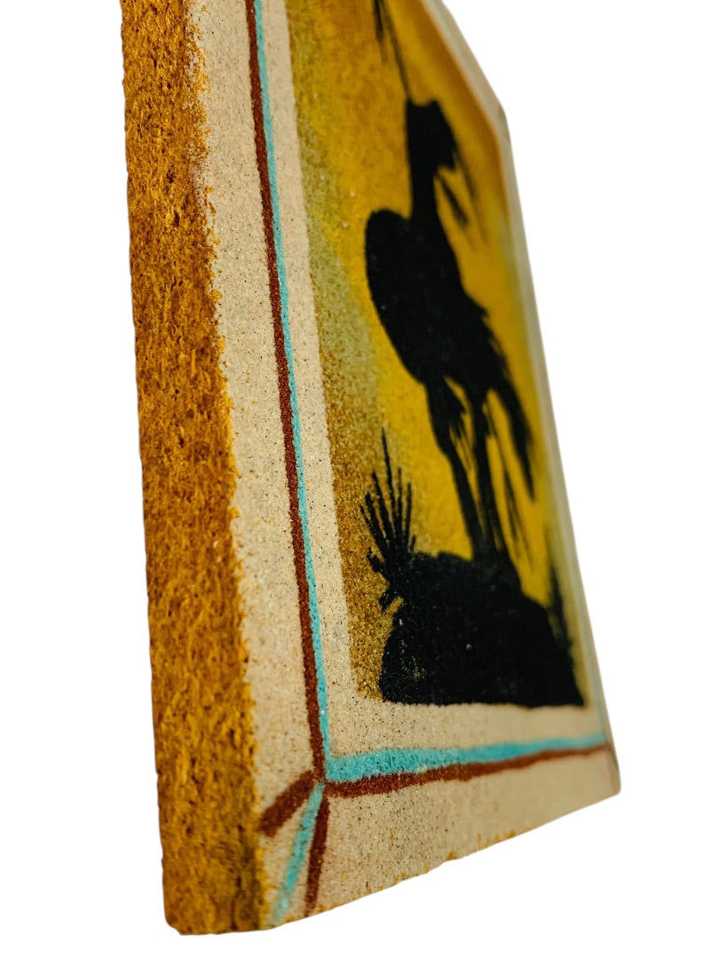 Native American Sand Painting Water Horse 7"h x 6.5"w
