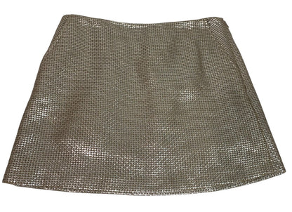 Size 8 TopShop Woven Metallic Mini Skirt Pockets Side Zip