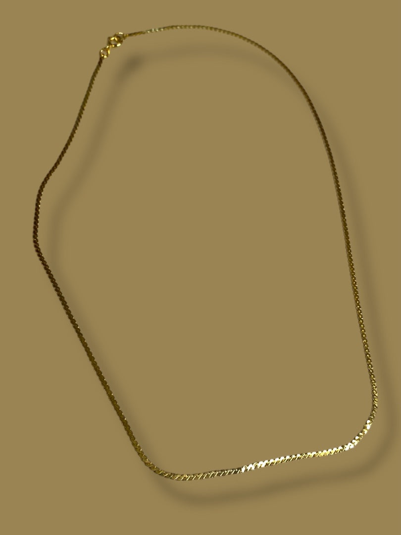 Goldtone Chain Necklace 18 Inch Spring Clasp Shiny