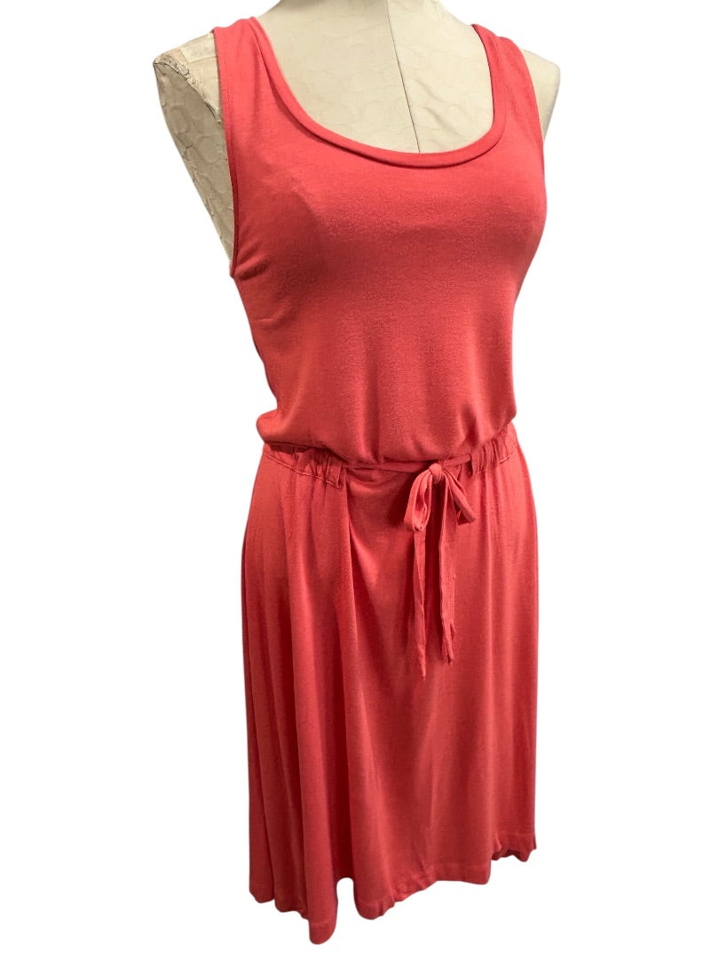 Small Gap Coral Jersey Knit Dress Soft Sleeveless Tie Waist