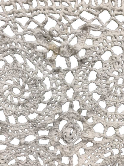 White Crochet Handmade Tablecloth Table Linen 35 Inches Square
