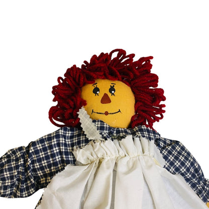 Vintage Handmade Raggedy Ann Rag Doll Painted Shoes Face 13 Inch