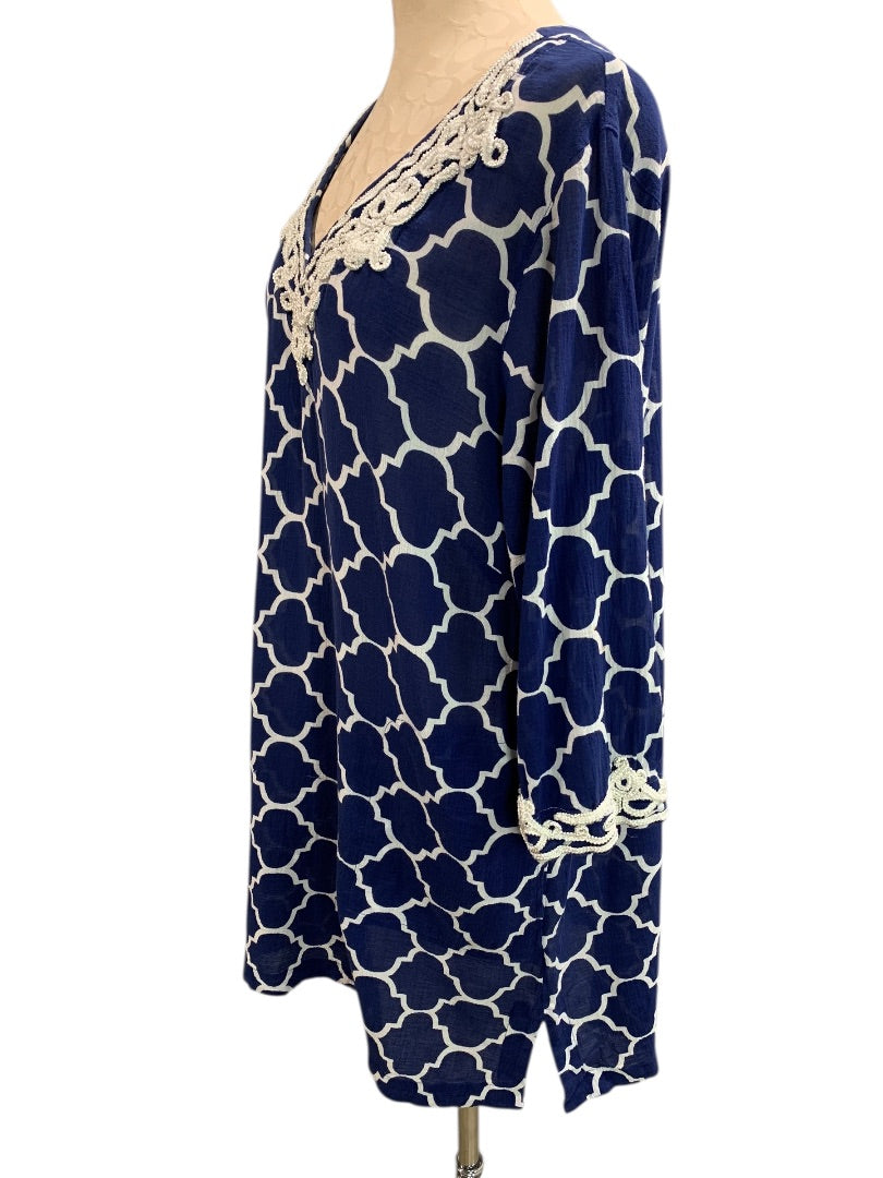 XL (18) Lands End Womens Sheer Shift Bathing Suit Cover Up Dress