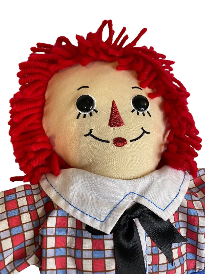 Vintage Raggedy Andy Rag Doll 17" Button Eyes Embroidered Face