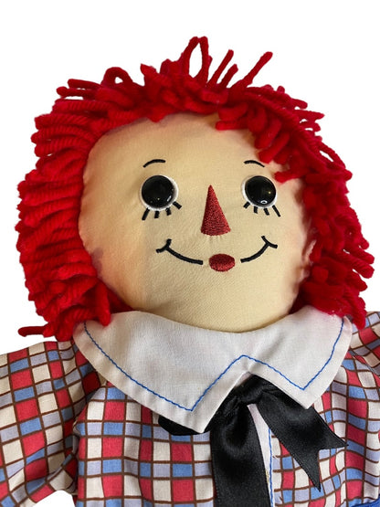 Vintage Raggedy Andy Rag Doll 17" Button Eyes Embroidered Face