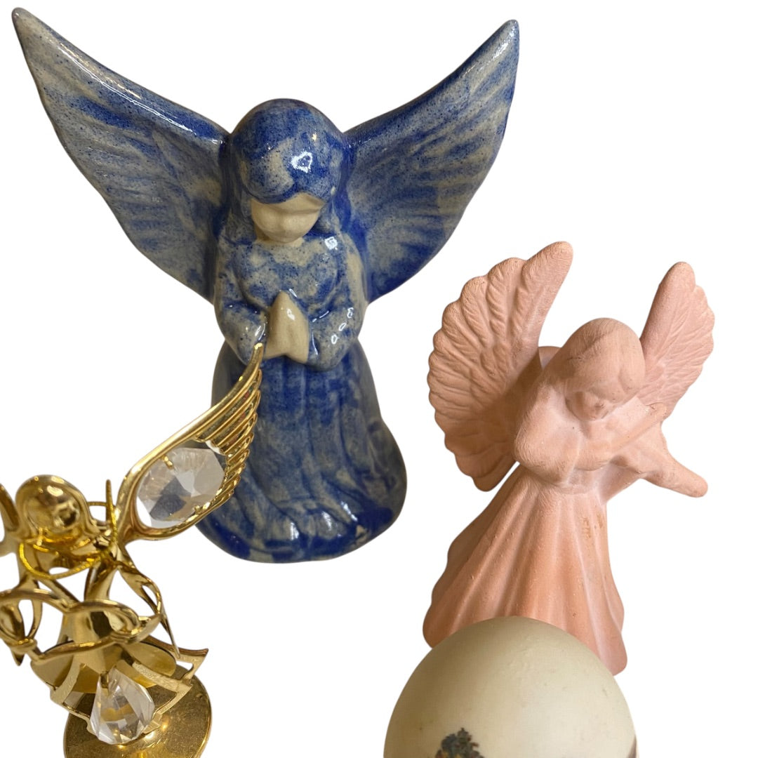 Lot of 10 Collectible Angel Figurines Tabletop Assorted 1.5"-5.5"