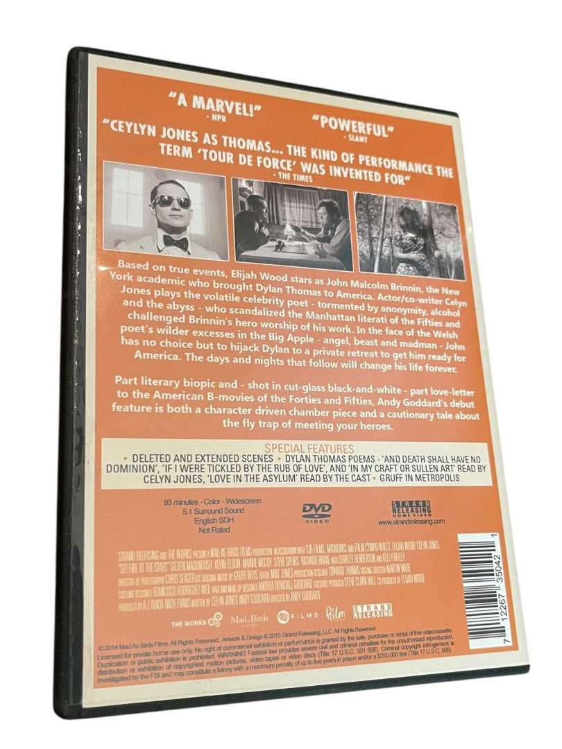 Set Fire to the Stars DVD Elijah Wood Celyn Jones 2014 Ex Library